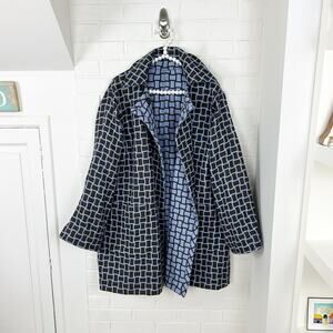 Worth Reversible 100% Wool Plaid Coat Size S